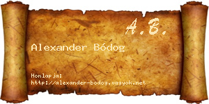 Alexander Bódog névjegykártya