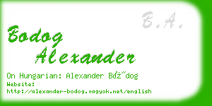 bodog alexander business card